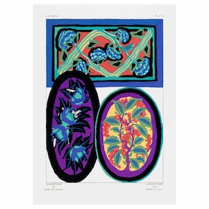Emile-Allain Seguy : Suggestions for stuffs and carpets 60 color motifs, Plate 13 (1923) - Giclee Fine Art Print - Framed/Unframed/Canvas