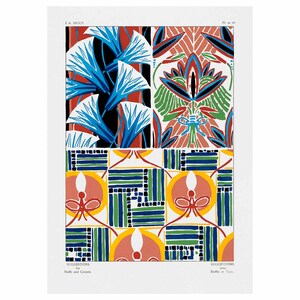 Emile-Allain Seguy : Suggestions for stuffs and carpets 60 color motifs, Plate 20 (1923) - Giclee Fine Art Print - Framed/Unframed/Canvas