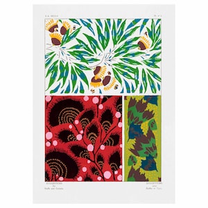 Emile-Allain Seguy : Suggestions for stuffs and carpets 60 color motifs, Plate 8 (1923) - Giclee Fine Art Print - Framed/Unframed/Canvas