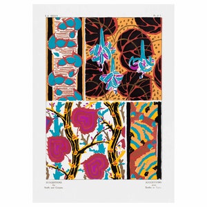Emile-Allain Seguy : Suggestions for stuffs and carpets 60 color motifs, Plate 7 (1923) - Giclee Fine Art Print - Framed/Unframed/Canvas