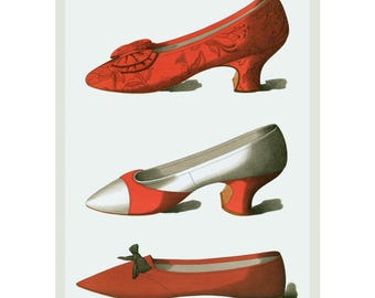 Ladies' dress shoes of the nineteenth century : Plate 20 (1900) - Giclee Fine Art Print - Framed/Unframed/Canvas