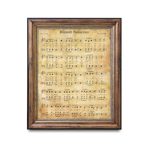 Blessed Assurance Print - Printable Vintage Sheet Music - Instant Download - Antique Hymn - Inspirational