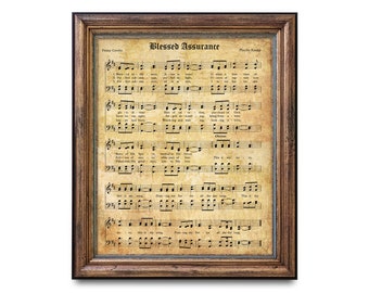 Blessed Assurance Print - Printable Vintage Sheet Music - Instant Download - Antique Hymn - Inspirational