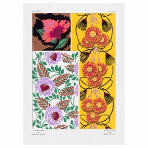 Emile-Allain Seguy : Suggestions for stuffs and carpets 60 color motifs, Plate 18 (1923) - Giclee Fine Art Print - Framed/Unframed/Canvas