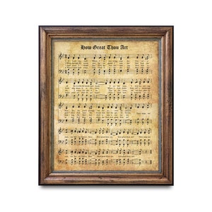 How Great Thou Art Print - Aged Antique Hymn - Inspirierendes Zitat - Instant Download