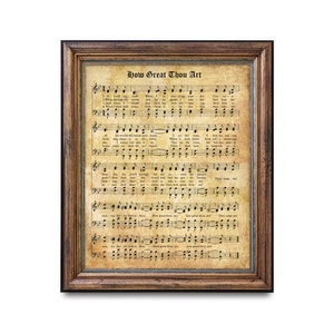 How Great Thou Art Music Sheet Poster Music Sheet Print Music Sheet Print  Song Sheet Lyrics Poster Lyrics Wall Art Music Poster Music Print (8 x 10