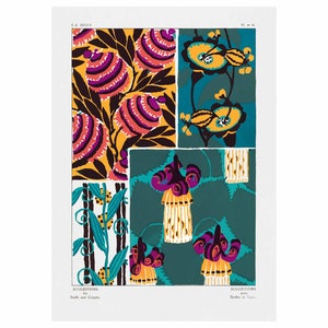 Emile-Allain Seguy : Suggestions for stuffs and carpets 60 color motifs, Plate 14 (1923) - Giclee Fine Art Print - Framed/Unframed/Canvas
