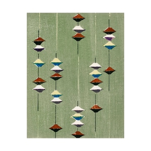 Grabado en madera vintage de textil japonés de Shima-Shima (1904) por Furuya Korin Fine Art Print - Enmarcado / Sin marco