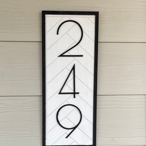 3D Layered Modern House Number Sign-Herringbone Made to Order