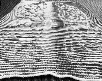 PDF Digital Download, Illusion Twin Tigers Blanket Knitting Pattern