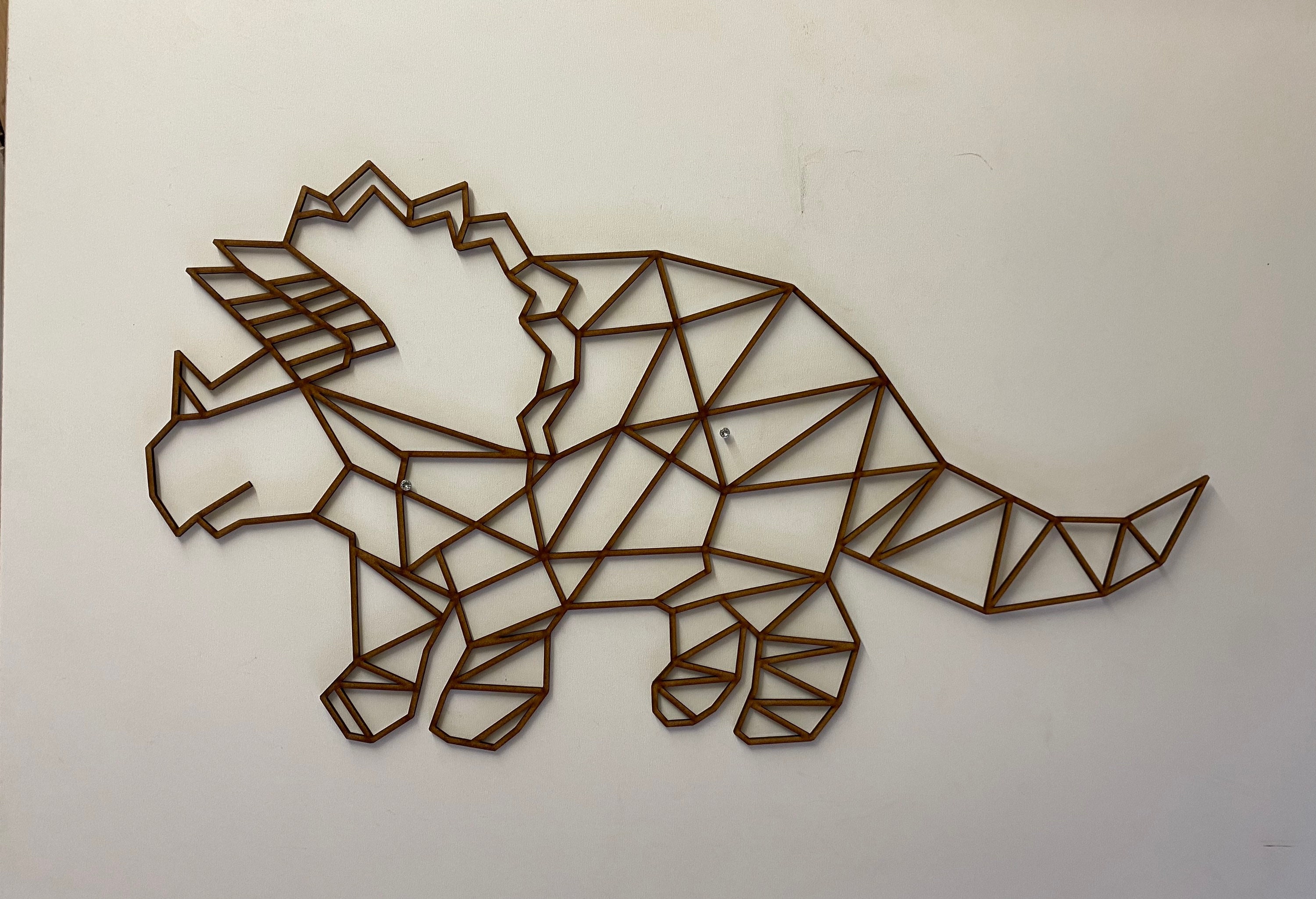 Dinosaure Tricératops Géométrique Géant 70cm