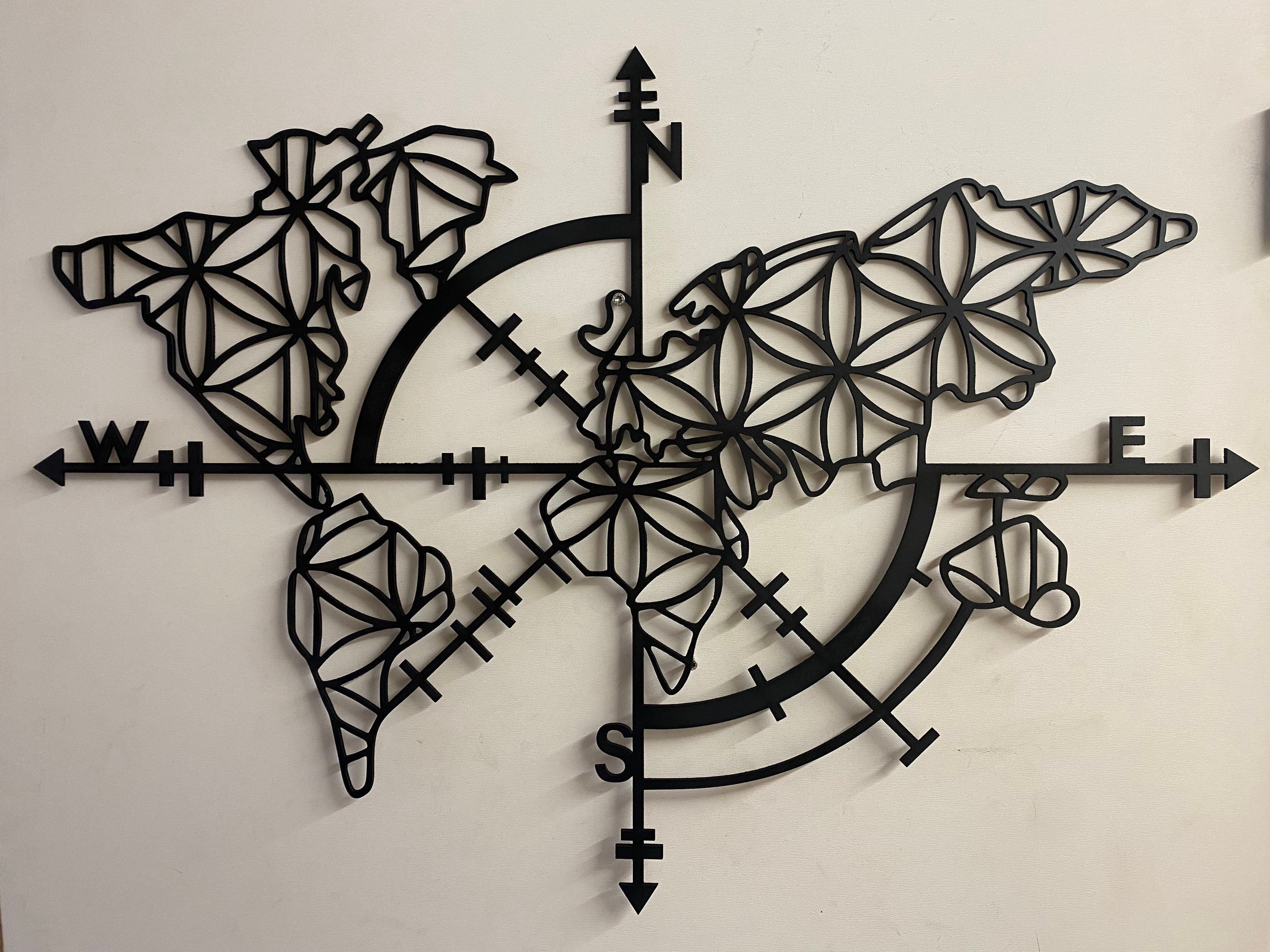 Map Monde Géométrique Géante 68cm