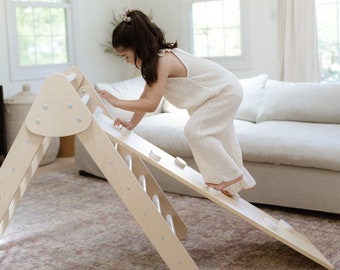 Montessori Wooden Climber, Pikler Triangle Set for Kids and Toddlers, Perfect Indoor Play Gym, Christmas Gift for kids