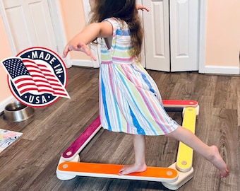 Bunny Hopkins™ Montessori Balance Beam | Open-Ended Wooden Toy for Balance and Skill Development (18m+)