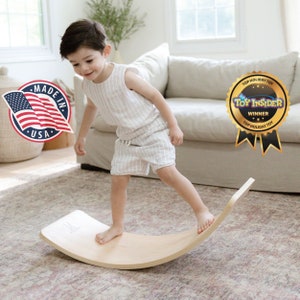 Wobble Board by Bunny Hopkins Wooden Montessori Balance image 1