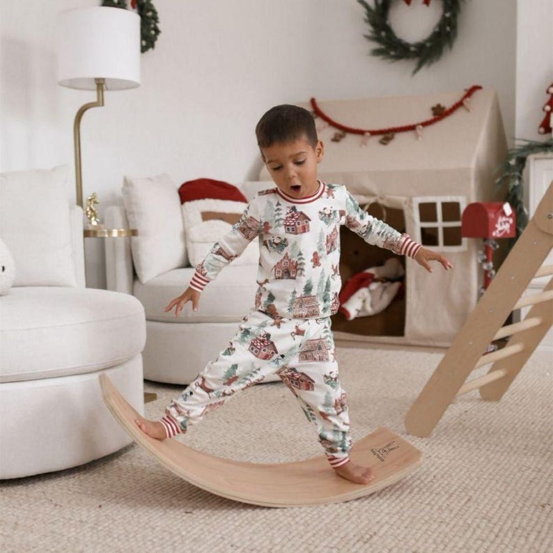 Bunny Hopkins® Montessori Wooden Balance Board for Kids | Wobble Board | Easter Gift for Kids | Waldorf Toy | Handcrafted in USA image 13