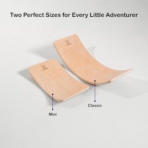 Mini and Classic Bunny Hopkins wobble boards – two perfect sizes for every little adventurer.