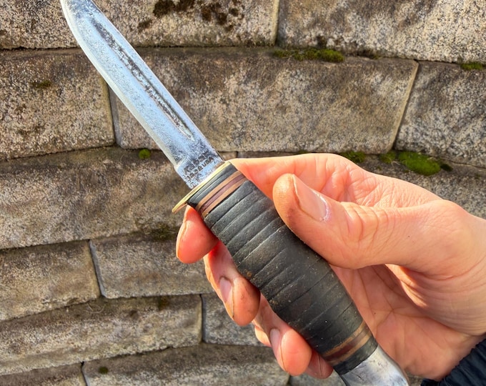 Vintage KaBar Hunting Camp Knife, 1232 Made in USA, Restored and Sharp