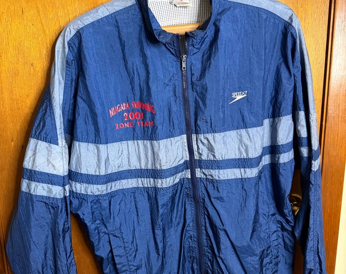 Vintage 1990s Speedo Windbreaker/Rain Jacket, Size Medium
