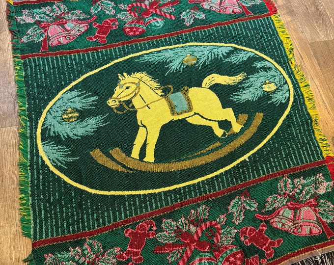 Vintage Horse Riding Blanket, Throw Blanket, The Northwest Company Double-Sided