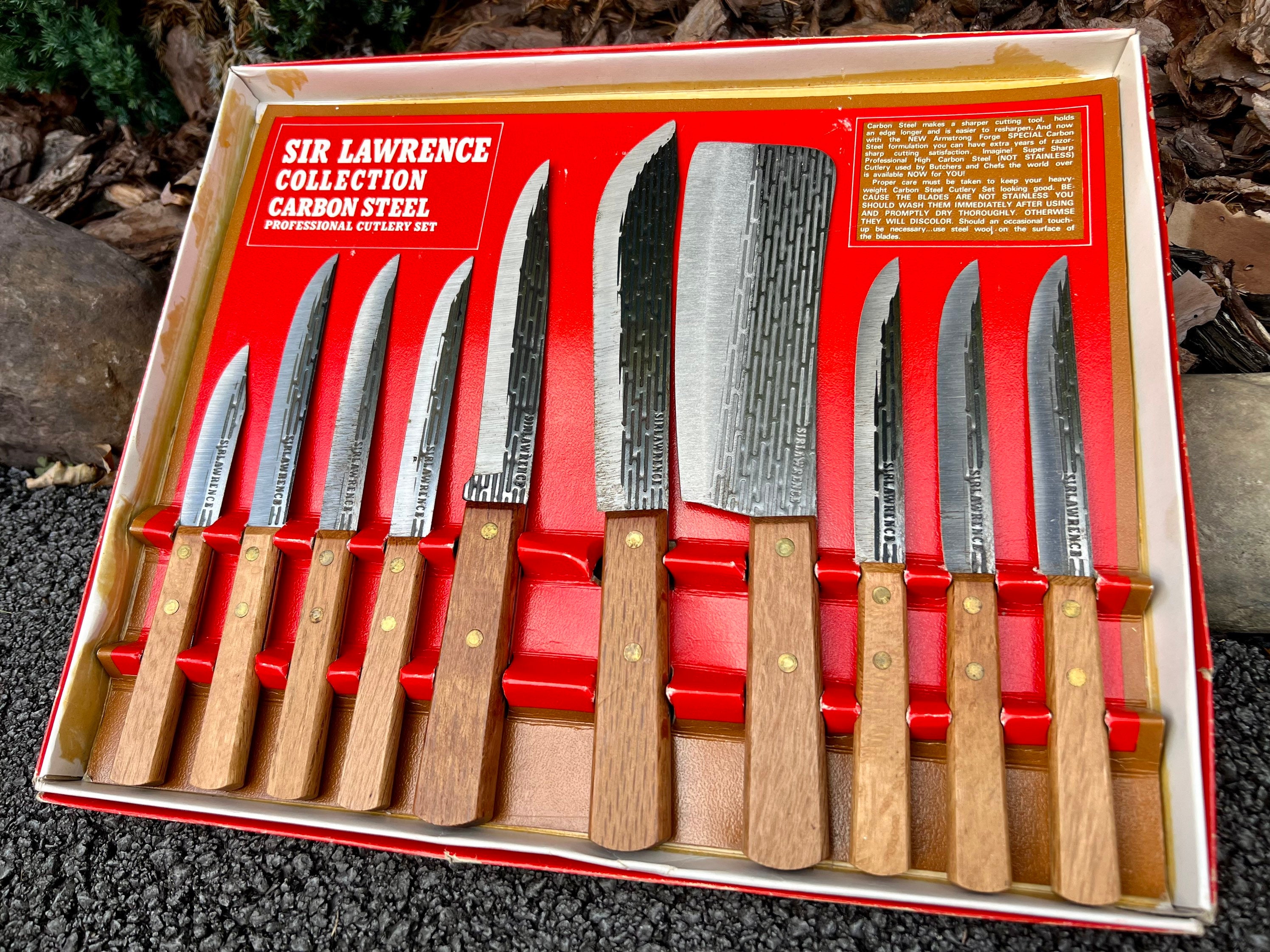 Vintage Carbon Steel Cutlery Set, NOS in the Original Box 