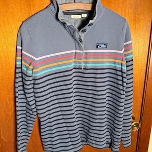 Vintage Men’s LL Bean Polo Shirt, Striped, Size Medium Regular Fit