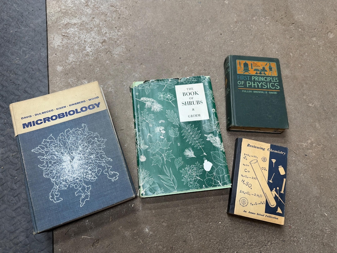 Vintage 1930s-1960s Science Textbooks, Chemistry, Microbiology, Physics ...