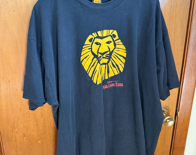 Vintage The Lion King on Broadway Disney T Shirt, Size XXL Black