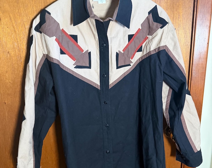 Vintage 1970s Son Angelo Texas Collection Rodeo Women’s Button Up Shirt Size Medium