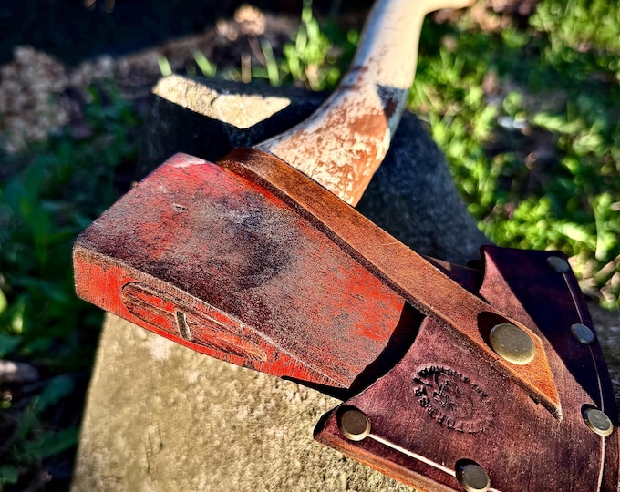 Vintage Restored Marion Toolworks Boys Axe, Fire Axe, Handmade Leather Sheath