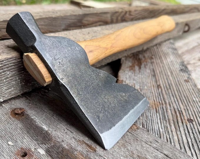 Vintage Restored Cast Steel Half Hatchet, Hung on a Fresh Hickory Handle
