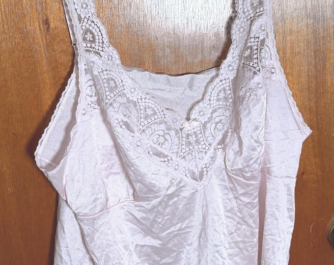 Vintage Vasarette Size 46 Women’s Lace Night Skirt, Sleepwear, Pink Color