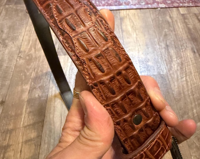 Vintage Faux Alligator Leather Belt (Made from Bovine Leather)