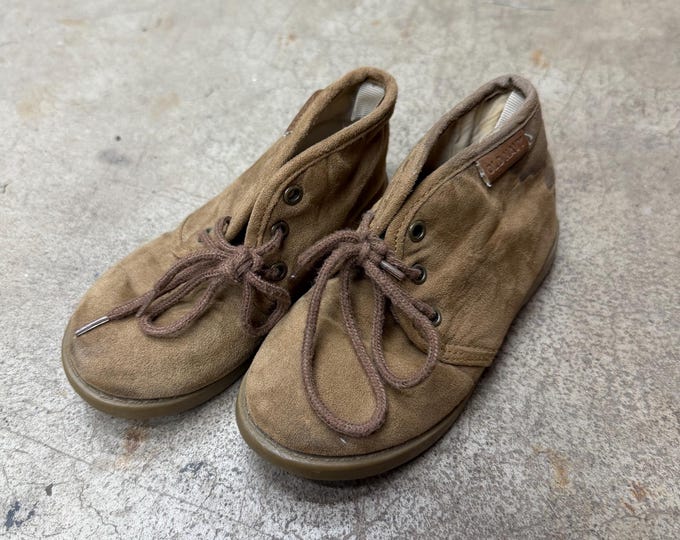 Vintage Old Navy Kids Shoes, Brown Suede Leather, Toddler