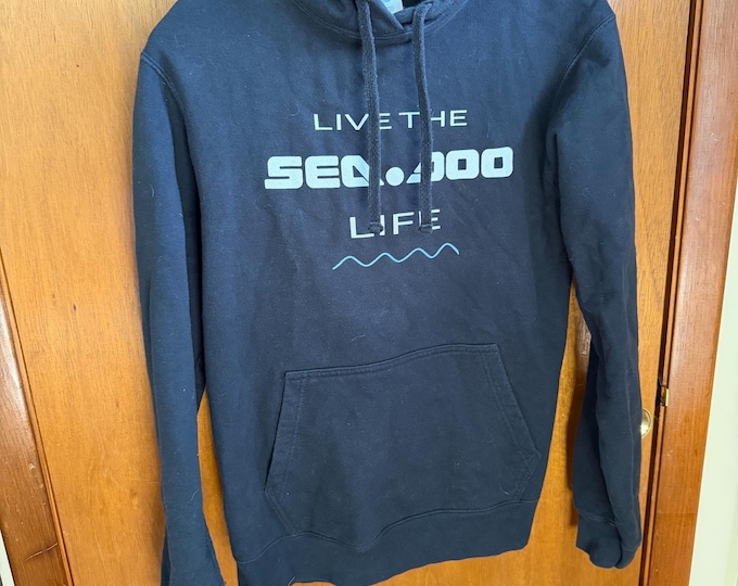 Vintage Live the Sea Doo Life Hoodie, Black Size Medium