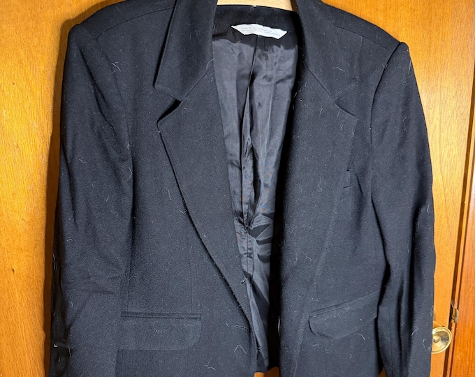 Vintage Black Wool Blazer Barclay Petites