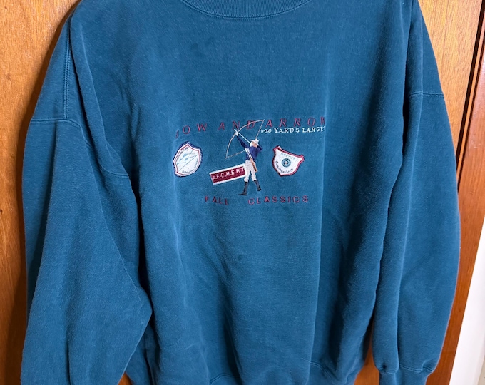 Forest Green Cape Isle Knitters Men’s XL Bow and Arrow Archery Pullover Sweater