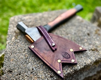 Vintage Beatty Claw Hatchet with Handmade ‘Fangs’ Leather Sheath