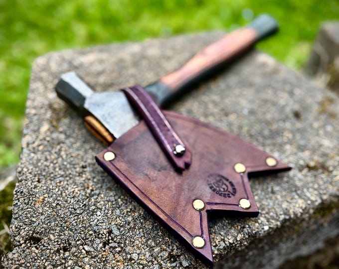 Vintage Beatty Claw Hatchet with Handmade ‘Fangs’ Leather Sheath