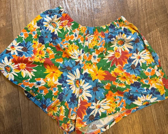 Vintage Size Medium Multicolored Floral Shorts, 1980s-1990s