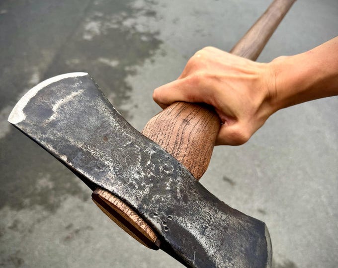 Vintage Puget Sound Pattern Double Bit Axe, Black Diamond Etch?