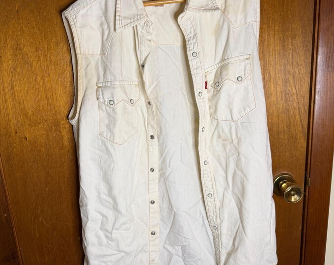 Vintage Levi White Vest Size Small