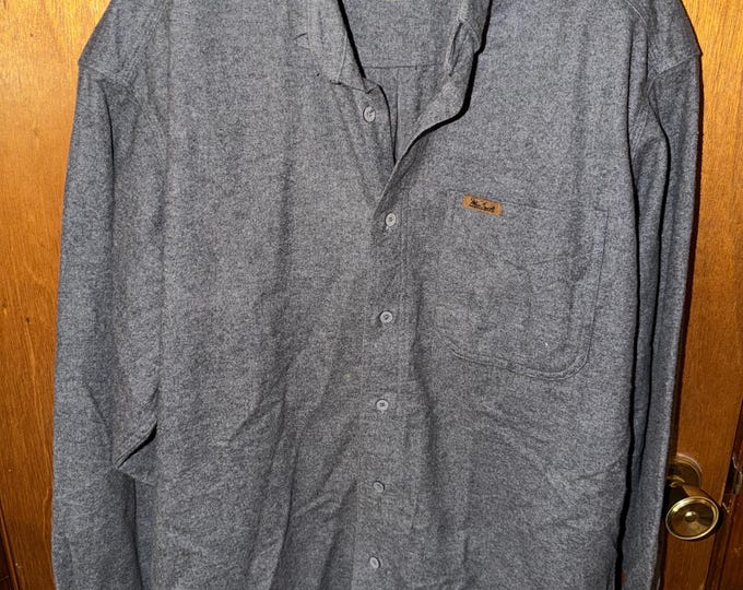 Vintage Woolrich Flannel Button Up Shirt, Size Large Gray
