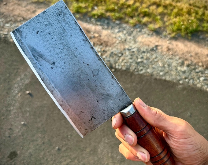 Vintage Asian Cleaver, Meat Butcher Tool, Culinary Cooking Blade