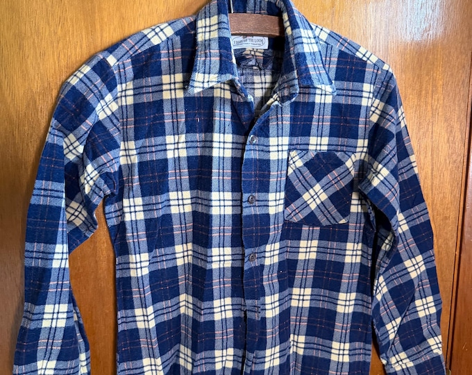 Vintage Fruit of the Loom Kids Flannel Button Up Shirt, Size Children’s 14