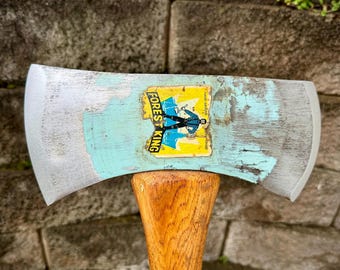 Vintage Forest King Double Bit Axe, Original Handle, Sharp and Ready to Work