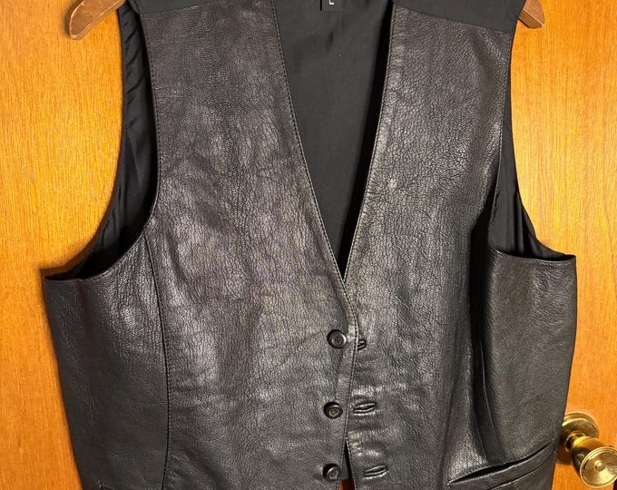 Vintage Wilson’s Leather Biker Motorcycle Vest, Size Large Men’s