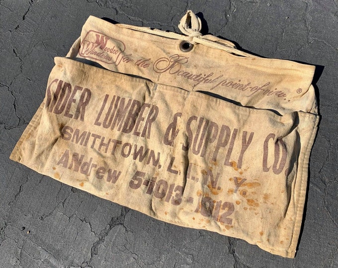 Sider Lumber & Supply Co Apron Vintage Woodworking Tools Etsy