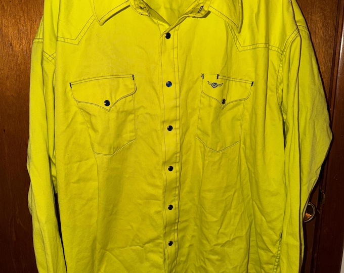Vintage Hi Vis Western Shirt, Flying R Ranchwear, 4XLT
