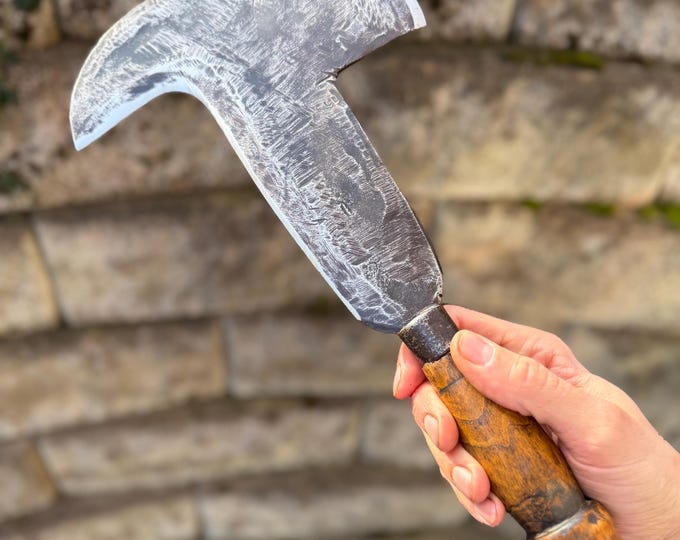Vintage Handheld Brush Axe Hook, Outdoor Adventure Bushcraft